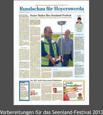 Vorbereitungen fr das Seenland-Festival 2013