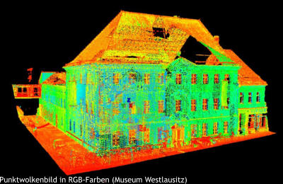 Punktwolkenbild in RGB-Farben (Museum Westlausitz)
