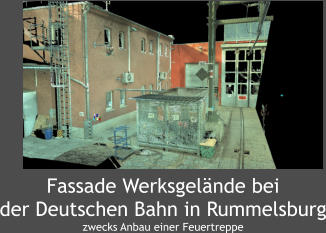 Fassade Werksgelnde bei der Deutschen Bahn in Rummelsburg zwecks Anbau einer Feuertreppe