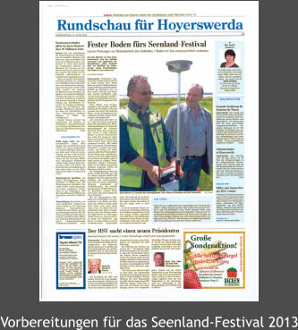 Vorbereitungen fr das Seenland-Festival 2013